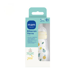 Biberón de vidrio 170ml flujo 1 0-6 meses blanco (modelo aleatorio) 