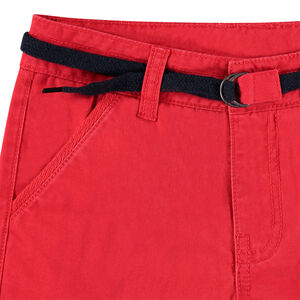 Bermudas de algodón lisas con cinturón ajustable 