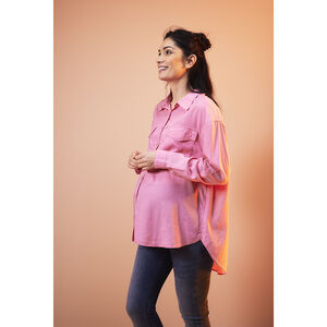 Chemise de grossesse fluide et longue en lyocell  