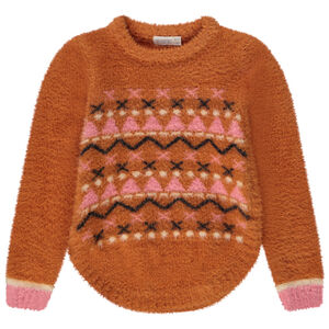 Jersey de punto jacquard con efecto de pelaje para niña 