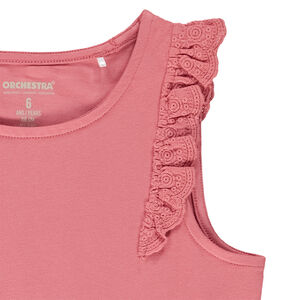 Débardeur à volants en broderie anglaise pour fille 