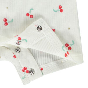 Combinaison corta estampado cerezas para bebé niña 