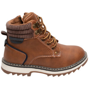 Botines con cordones y cremallera - color cámel 