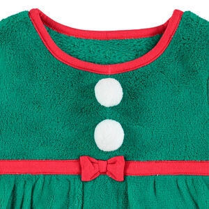 Pijama de duende de navidad de polar con estilo de disfraz con conjunto y gorro 