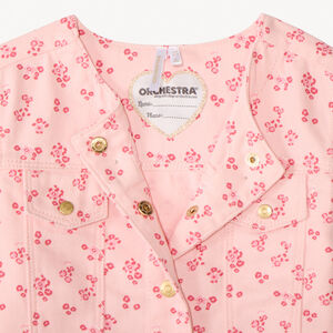 Chaqueta de mezclilla con estampado de flores niña bebé 