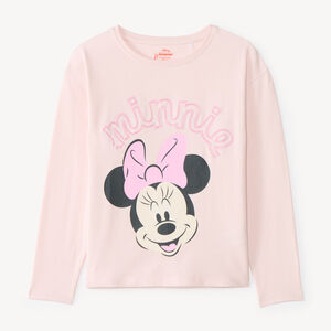 Camiseta de niña de manga larga con estampado de Minnie de Disney. 