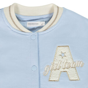 Chaqueta teddy de felpa con parche de bucles para niña 