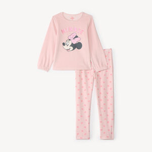 Conjunto de pijama de terciopelo de 2 piezas para niña con estampado de Minnie. 