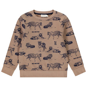 Sudadera de felpa print tigres Main Sudadera de felpa print tigres