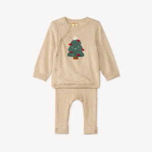 Ensemble pull et legging bébé garçon en tricot motif sapin 