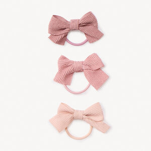 Conjunto de 3 gomas de pelo con lazo de terciopelo para niña  Main Conjunto de 3 gomas de pelo con lazo de terciopelo para niña