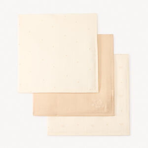 Lote de 3 muselinas de algodón orgánico con estampado de elefante para bebé 