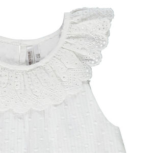 Túnica de plumetis con cuello de bordado inglés para bebé niña  Main Túnica de plumetis con cuello de bordado inglés para bebé niña