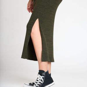 Vestido largo ajustado de manga larga para mujer 