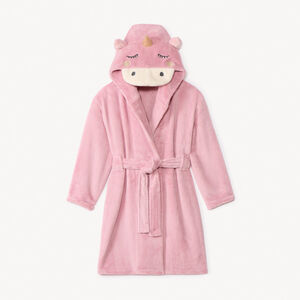 Robe de chambre licorne rose en sherpa pour fille   Main Robe de chambre licorne rose en sherpa pour fille
