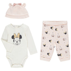 Ensemble 3 pièces bonnet + body + pantalon imprimé Minnie Disney pour bébé fille Main Ensemble 3 pièces bonnet + body + pantalon imprimé Minnie Disney pour bébé fille