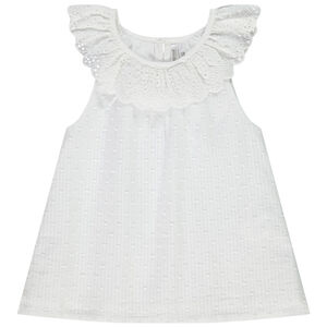 Túnica de plumetis con cuello de bordado inglés para bebé niña  Main Túnica de plumetis con cuello de bordado inglés para bebé niña