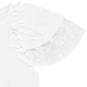 Camiseta de manga corta bordada con volantes niña 