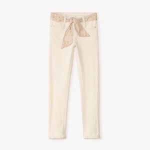 Pantalón slim con cinturilla estampada para niña 