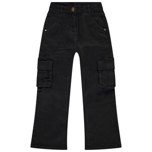 Vaqueros de tela con forma trompeta y estilo cargo para niña 