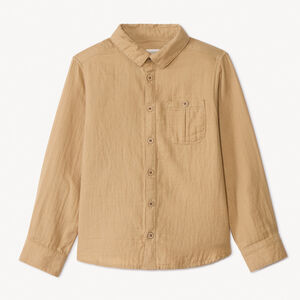 Camisa de manga larga lisa con bolsillo para niño 