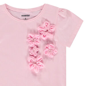 Camiseta manga corta flores 3D para niña  Main Camiseta manga corta flores 3D para niña
