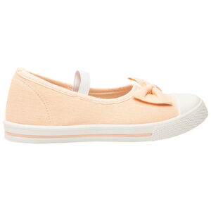 Merceditas nude de lona con lazo y tira elástica para niña  Main Merceditas nude de lona con lazo y tira elástica para niña