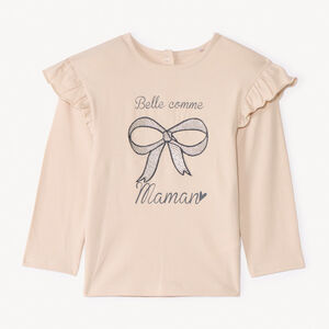 T-shirt manches longues à broderie dorée pour bébé fille  Main T-shirt manches longues à broderie dorée pour bébé fille