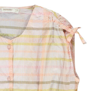 Camisa sin mangas a cuadros con lazos para niña  Main Camisa sin mangas a cuadros con lazos para niña