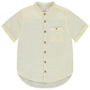 Camisa de manga corta unicolor de gasa de algodón para niño 