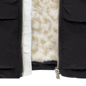 Chaqueta larga impermeable con capucha forrada en sherpa para niña 