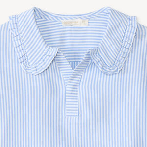 Camisa a rayas para niña con cuello de barco 