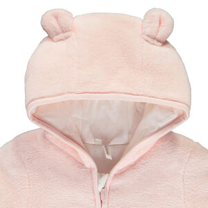 Pelele de sherpa con motivo de osito para bebé niña 