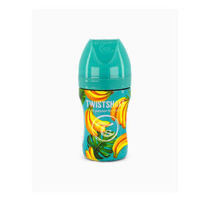 Biberón anticólicos de acero 260 ml motivo banana  