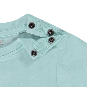 Camiseta de jersey con estampado animal y mensaje en relieve para bebé niño 