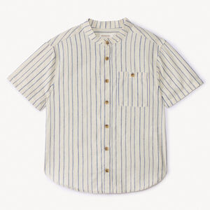 Camisa de manga corta a rayas con bolsillo para niño 