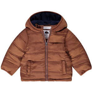 Plumífero acolchado con capucha y forro micropolar para bebé niño 