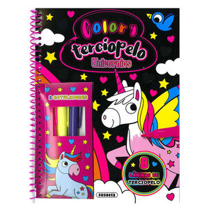 Libro para colorear Color y terciopelo Unicornios +4 años 