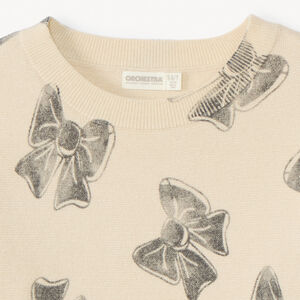 Sudadera oversize de punto milano con estampado fantasía para niña 