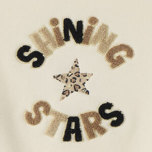 Sudadera bicolor semioversize con bordados para niña 