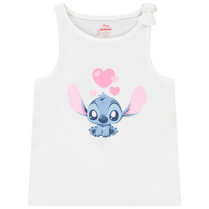 Camiseta sin mangas unicolor con estampado de Stitch y nudo en el hombro para niña Main Camiseta sin mangas unicolor con estampado de Stitch y nudo en el hombro para niña