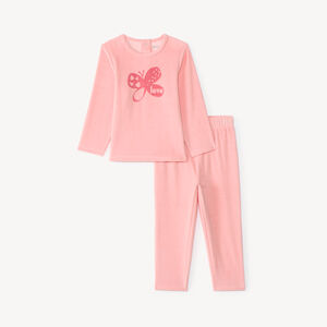 Conjunto de pijama de terciopelo de 2 piezas para bebé niña con estampado divertido. 