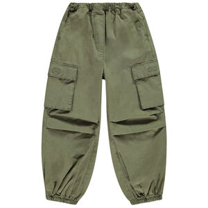 Pantalon parachute uni en toile pour fille 