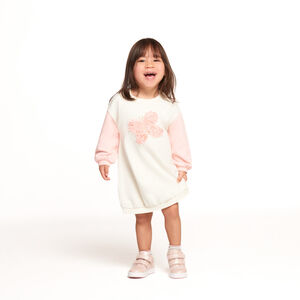 Vestido de sudadera de felpa con mariposa de pétalos 3D para niña bebé 