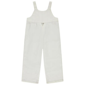 Salopette larga de lona con detalle plateado para niña 