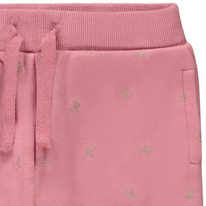 Pantalón jogging de molleton con estampado de lazos con purpurina para bebé niña 