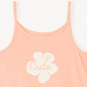 Camiseta sin mangas de jersey con estampado de flores para niña 