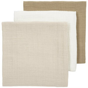 Lot de 3 Langes hydrophiles prélavés Offwhite/Sand/Toffee 