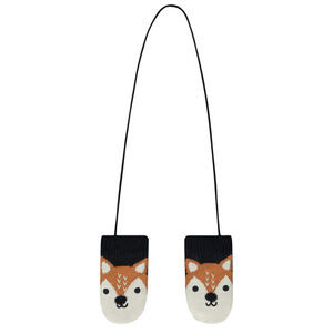 Guantes de punto con diseño de zorros y forro de sherpa para bebé niño 