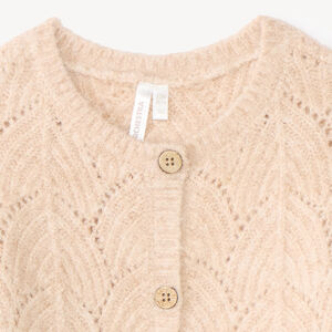 Chaleco de bebé niña tricot con diseño de punto. 